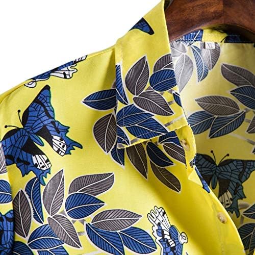 ZDFER Мъжки Хавайски Ризи С Модерен Етнически Принтом, Лятна Ежедневни Плажна Риза С Къс Ръкав, Обикновена риза с копчета