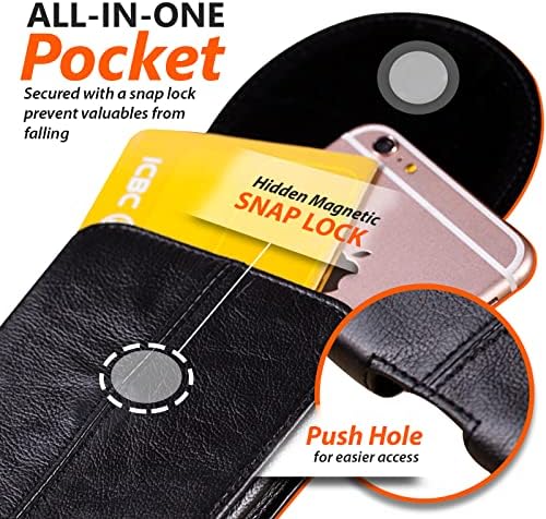 2 Опаковки кожени калъфи за мобилни телефони Hengwin с клип за колан, магнитна закопчалка, съвместими с iPhone 14 Pro