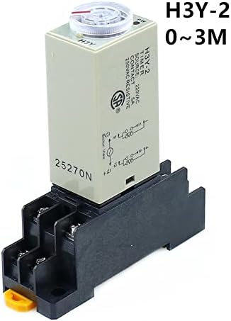 Таймер, реле закъснение на включване SCRUBY H3Y-2 0-3 М DPDT 8 контакти Напрежение: 220 и 110 В 24 В 12 (Размер: AC110V)