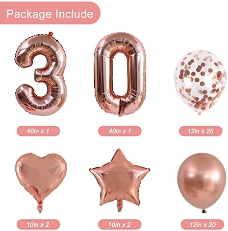 Дамски украшения на 30-ия рожден ден RUBFAC, балони от розово злато, завеса с ресни, комплекти банери честит рожден Ден,