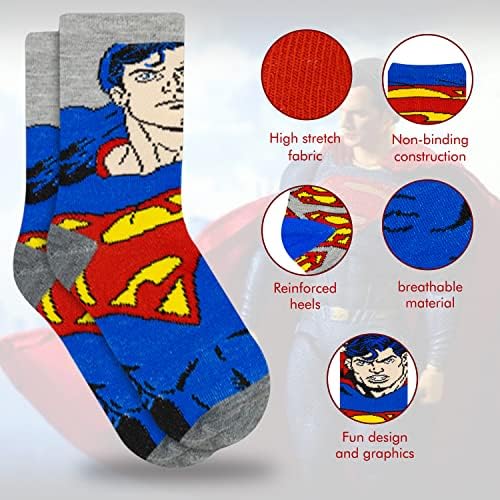 Чорапи от Комикси на DC за момчета, 10 X Чорапи за момчета, Чорапи за деца с образа на Батман, Супермен, Уондър Жените
