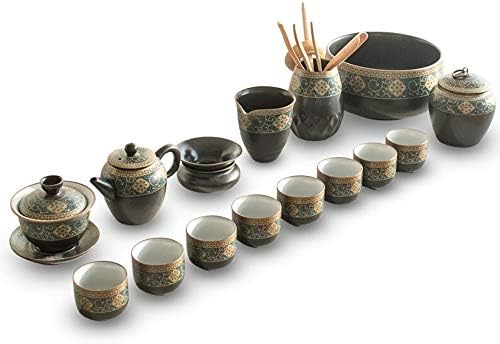 Висококачествен чай в ретро китайски стил, Чай кунг-фу, Купата с капак, Чай Комплект за хол, Офис подарък за 8 души,