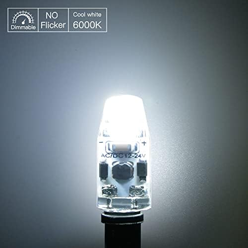 CQTLED G4 Led лампа с регулируема яркост 1,5 W, дневен Бяло 6000 К, AC/DC 12-24 В g4 0705 COB Крушки, което се равнява
