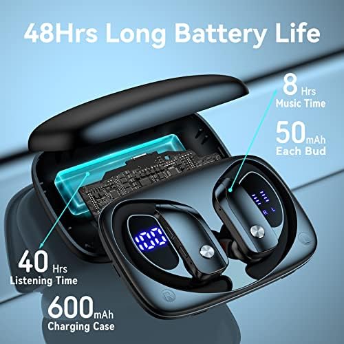 Безжични слушалки за Motorola One 5G Bluetooth Слушалки 48 часа Възпроизвеждане на Спортни Слушалки с led дисплей Режийни слушалки с вграден микрофон