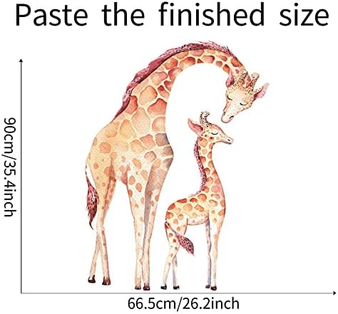 ROFARSO Реалистична Скъпа Стикер за стена с изображение на животно като Жираф за Майката и Детето, Свалящ Стикер на Стената,
