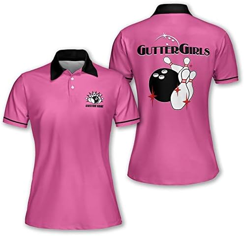 TEEMAN Персонални 3D Розови Ризи за Боулинг за жени, по Поръчка на Забавни Тениски, Женски Отбор по Боулинг с Къс Ръкав