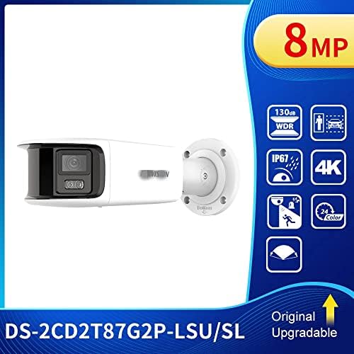 DS-2CD2T87G2P-LSU/SL 4 мм IP камера 8MP Панорамна камера-куршум 4K, Цветен Мрежова камера с фиксиран един стационарен