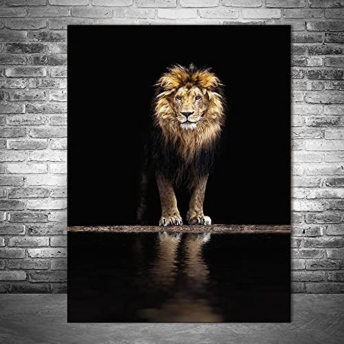 Лъв платно художествени плакати и щампи животни стенно художествено оформяне на картини Африканският лъв платно модел