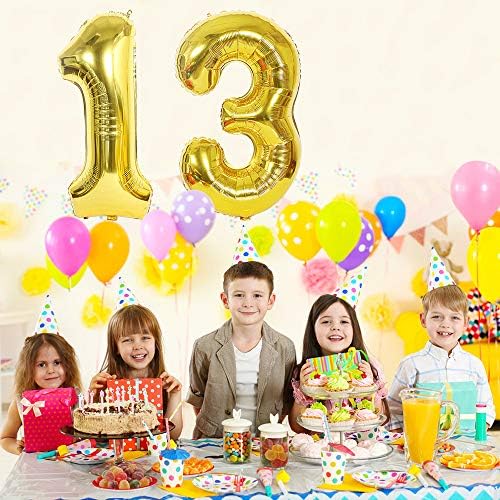 Ceqiny 40-Инчов Балон с 13-ти Номер, Майларовый Балон, Гигантски Балон от Фолио с Азбука, Балон за Парти по случай Рожден