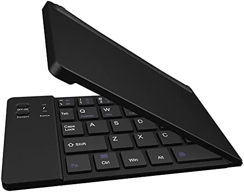 Работи от Cellet Ультратонкая сгъваема безжична Bluetooth клавиатура, съвместима с LG K42 с поставка за телефон - Акумулаторна клавиатура в пълен размер!