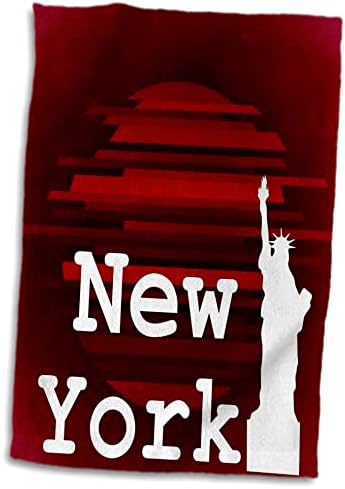 3. Начертайте Бели букви на Ню Йорк Статуята на Свободата на Червен фон - Кърпи (twl-255848-3)
