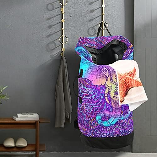 Чанта за дрехи под формата на Слон, Тежка Раница за пране на дрехи с плечевыми ремъци и дръжки, Пътна чанта за дрехи