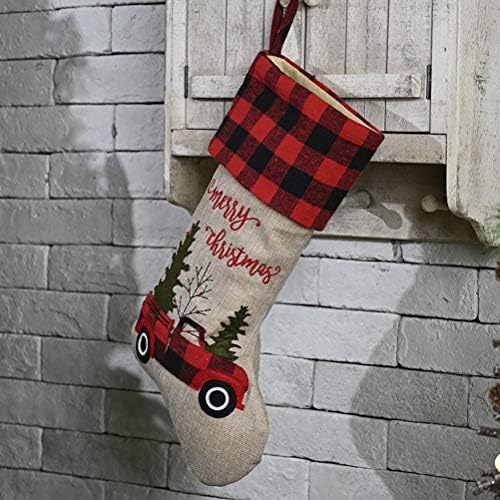 BESPORTBLE 1бр Памучни Чорапи Чорапи Latticework Мультяшные Чорапи с Принтом Кола и Дърво за Коледна Украса