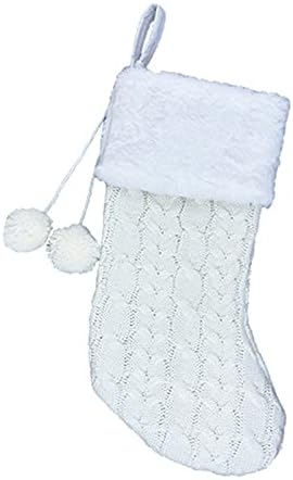 Floralby Джобен Коледен Чорап Многофункционален Коледен Отглеждане Голям Подарък Стойка За Бижута Нежен Бял