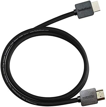 RadioShack 6 фута високоскоростен HDMI кабел с Ethernet - Поддържа 4K Ultra HD, 3D, управление на връщане на звука (ARC), HDMI Ethernet