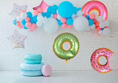 7 бр. аксесоари за парти с пончиками - балон от фолио с пончиками - парти с пончиками, чаеното парти, детски рожден ден,