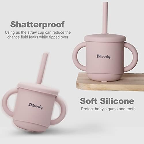 Силиконов Контейнер за закуски Dilovely, Sippy-чаша за Розов комплект за деца
