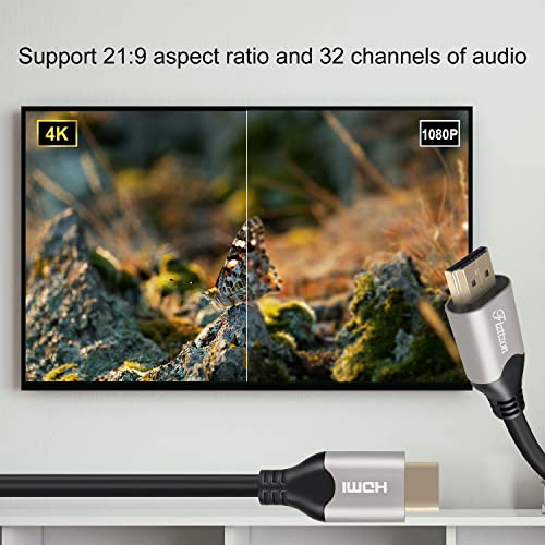 Кабел Fizttzon 4K, HDMI 30-крак Високоскоростен HDMI кабел 2.0 С поддръжка на пренос на данни 4K / 60Hz 3D, 1080P, 18 gbps-Сив
