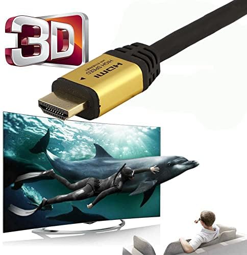 60 фута (18,3 М) Високоскоростен кабел RedMere HDMI Ethernet (60 фута/18,3 м) Поддържа 4Kx2K 60 Hz, 18 Gbit/сек - 24 AWG - 3D/ARC/CEC/HDCP 2.2/CL3 - HDTV за Xbox, PC, PS4