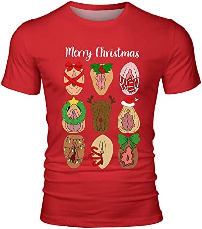 Мъжки Коледни тениски WOCACHI с къс ръкав, грозни Коледни Празнични костюми, Забавни спортни тениски с графичен дизайн,