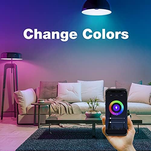 ALAMPEVER Led Интелигентни електрически крушки 2700-6500 K + RGBCW с регулируема яркост, Цветни крушки Wi-Fi интернет в базата BR30 E26, работещи с устройства Alexa, Google Home, приложение Smart