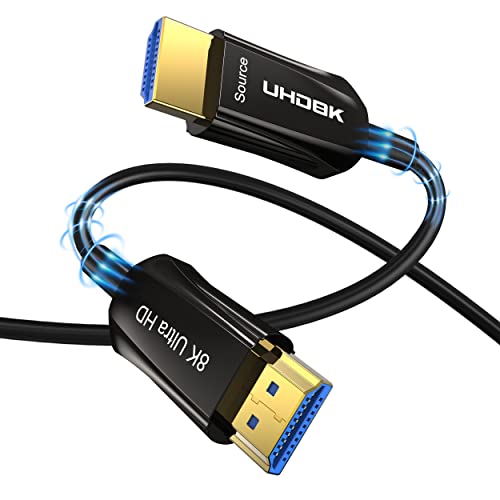 Оптичен кабел DGHUMEN HDMI 2.1 (30 фута/10 метра), оптичен кабел, 8K, HDMI, поддържа 8K @ 60Hz 4K @ 120Hz Сверхвысокую скорост 48 gbps HDR, eARC, съвместим с PS5, Xbox, UHD ТЕЛЕВИЗОР