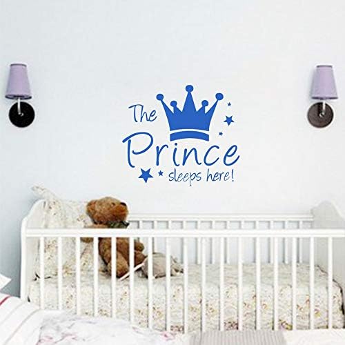 МАСКАРЕ Короната Звезда Стикер На Стената Принц Спи Тук Стикер за Монтиране на Стена Арт Декор за Детска Спалня Детска