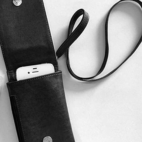 Дизайн На Шарката, Електрокардиограма На Сърцето Телефон В Чантата Си Портфейл Окачен Мобилен Калъф Черен Джоба