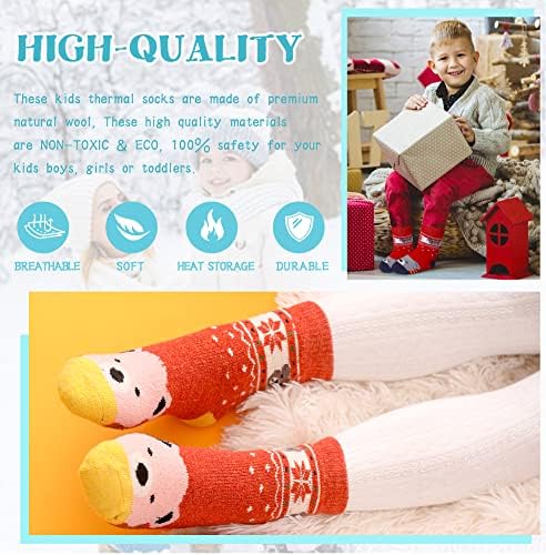 Eocom/ Бебешки Вълнени Чорапи За Момчета И Момичета, Топли Туристически Минерални Зимни Уютните Меки Дебели Чорапи За