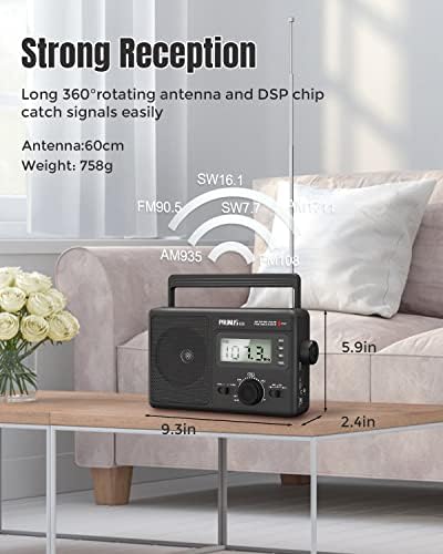 Ретро радио PRUNUS J110 с Bluetooth-Високоговорител, Джобно Shortwave радио AM FM, Джобно Shortwave радио PRUNUS J09 AM FM с най-добрия прием