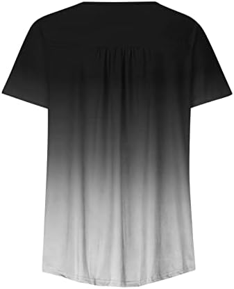 Ризи Henley за жени, Върховете на Размера на Плюс, Скрывающие Корема, Лятна Геометрична Туника с Цветни Блокчета, Топ за Леггинсов, елегантно облечен Блуза