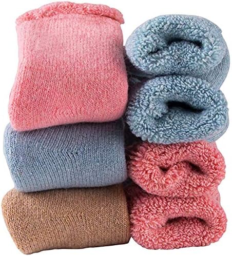 Дебели вълнени чорапи за деца - Супер Топли Меки Зимни обикновена Ежедневни чорапи за малки Момичета и Момчета (опаковка