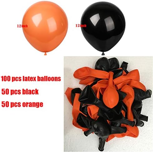 Латексови балони: 12 инча оранжеви и черни Латексови балони За декорация рожден ден и дейности