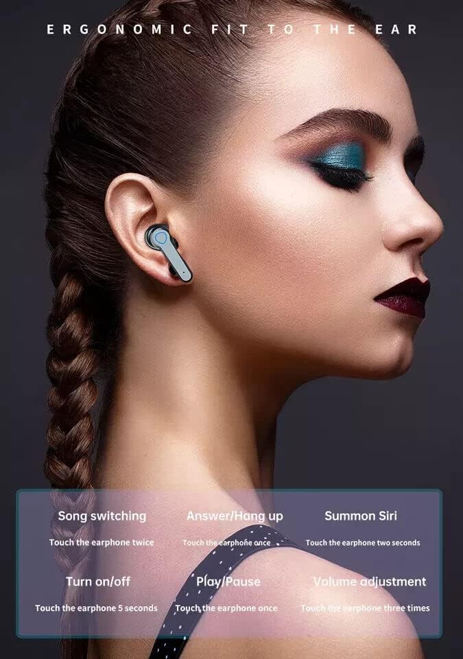 за Samsung Galaxy A12 Настоящите Безжични Bluetooth Слушалки 5.1 Слушалки Сензорно Управление с led цифров дисплей Калъф
