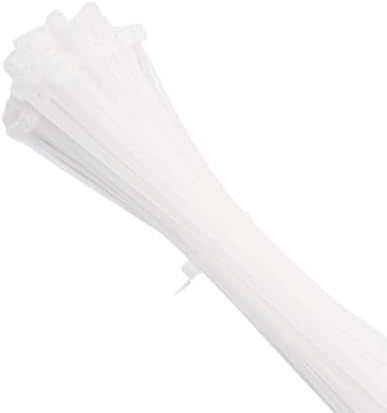 8 инча, бели cable опаковки ZipTies, на едро 100 бр., самоблокирующиеся, от прозрачен найлон, пластмасови телена на основата