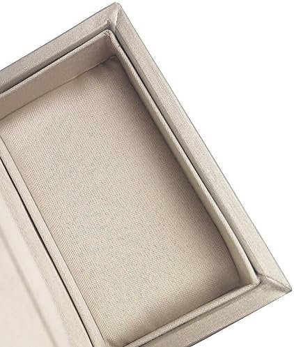 Кутия за Пръстените DesignSter Gold На Приносител – Кутия с Двойни Пръстени от Изкуствена Кожа Премиум-Клас за сватба Сватбена Луксозни кутии за Годеж