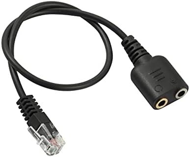 LBSC Адаптер за слушалки RJ9 с Щепсел с 3.5 мм Женски Слушалката на Телефона Микрофон Аудио Сплитер Кабел-адаптер 2 Опаковки