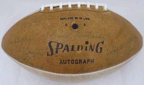 Футболна топка с автограф от екипа на Грийн Бей Пэкерс за супер купата I Първенство 1966-67 г. С 21 Подпис, включително