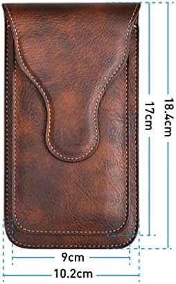 WSSBK Чанта-кобур с клип за колан, Кожен Ретро в двуслоен калъф за мобилен телефон, Мъжки Преносима поясная чанта (Цвят: синьо размер: 1)