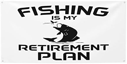 Банери и Табели Fishing Is My Retirement Plan, Празничен Банер За Фон, Банер За вътрешно Външно Градина, Двор, Вечерни