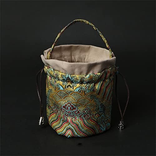 MMLLZEL Чанта за съхранение на чай от сервиза, градинска на тъканта, художествена кутия с лилав пясък, пътна капак, чаша, опаковка, банка, светеща чаша, чанта за чаено на