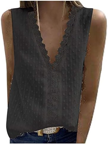 Дамски блузи на бретелях с V-образно деколте и дантела тапицерия, летни туники без ръкави, ризи, блузи, топове, S-3xl