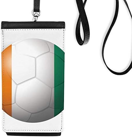 Национален Флаг на Кот д ' Ивоар Футболен Телефон в Чантата си Портфейл Окачен Мобилен Калъф Черен Джоба