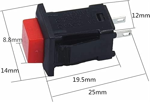Микропереключатель 10ШТ DS-429 без ключ нулиране на Квадратен миг премина NC DS-431 3A/125VAC самостоятелно блокиране на бутон превключвател (Цвят: 5, Размер: незабавен)