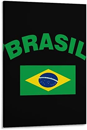 Флаг на Бразилия Печатна Картина на Стенно Изкуство, Съвременно Произведение, Вертикална Подвесная Картина за Декорация