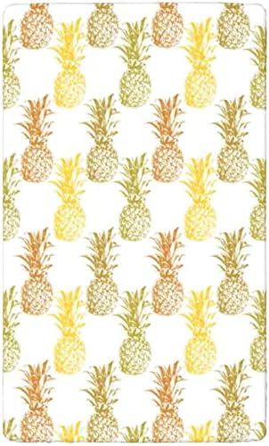 Мини-Чаршафи за легла с ананасовой тема, Портативни Мини-Кърпи за яслите, Меки и еластични Кърпи за яслите - Отлични