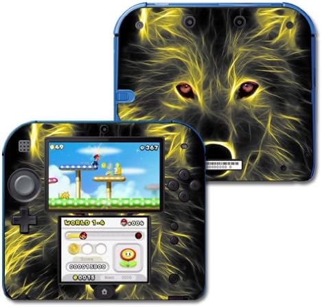 Корица MightySkins, съвместими с Nintendo 2DS - Neon Wolf | Защитно, здрава и уникална Vinyl стикер | Лесно се нанася,