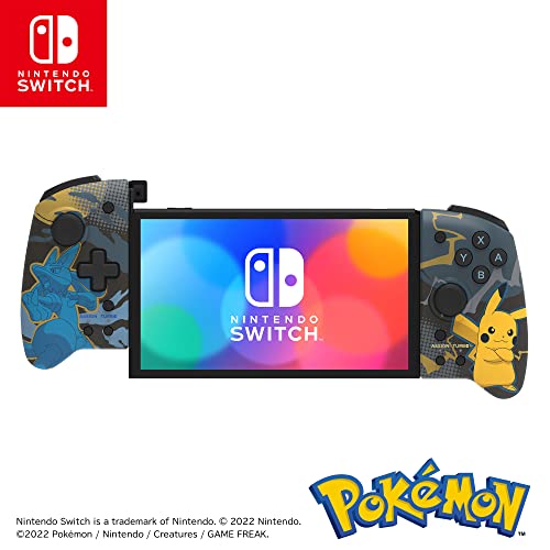 HORI Nintendo Switch Split Pad Pro (Пикачу и Лукарио) - Ергономичен контролер за преносим режим е Официално лицензиран Nintendo & Pokémon