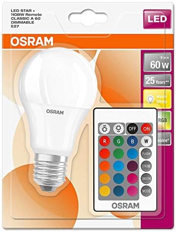 Osram LED Star Classic A E27 9 W Царевичен лампа, Пластмасова Различни цветове LEDVANCE, 11,4 x 6 x 6 cm 2 бр.