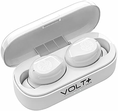 Безжични слушалки VOLT PLUS TECH Slim Travel Wireless V5.1, Съвместими с вашия Nokia 3.4, Актуализиран Микротонкий калъф с четырехъядерным микрофон 8D Bass IPX7 водоустойчив /защитен от пот (?